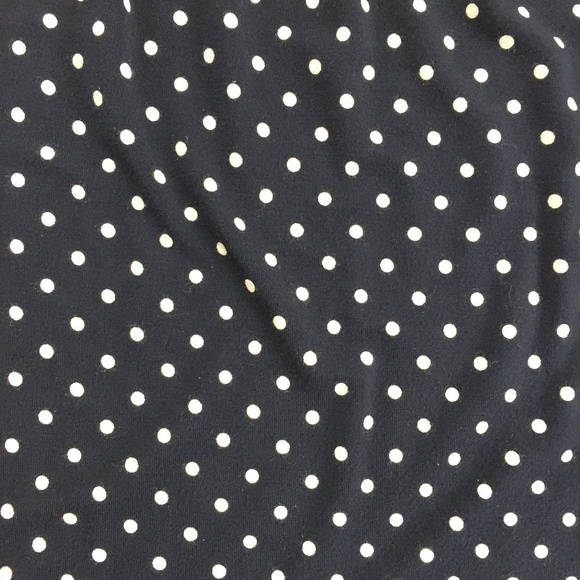 Chaps Polkadot Tee Navy Blue with Pleated Collar - Picture 4 of 6